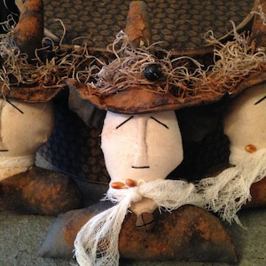 Set of 3 Handmade Halloween Wicked Witches Ornies, Tucks, Bowl Fillers and/or Ornaments