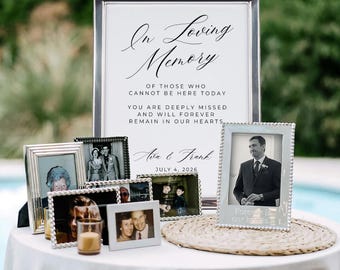 Editable In Loving Memory Sign, Printable Wedding Memorial Table Sign, Remembrance of Family, Canva Template Honor Mom Dad 8x10 5x7 A4