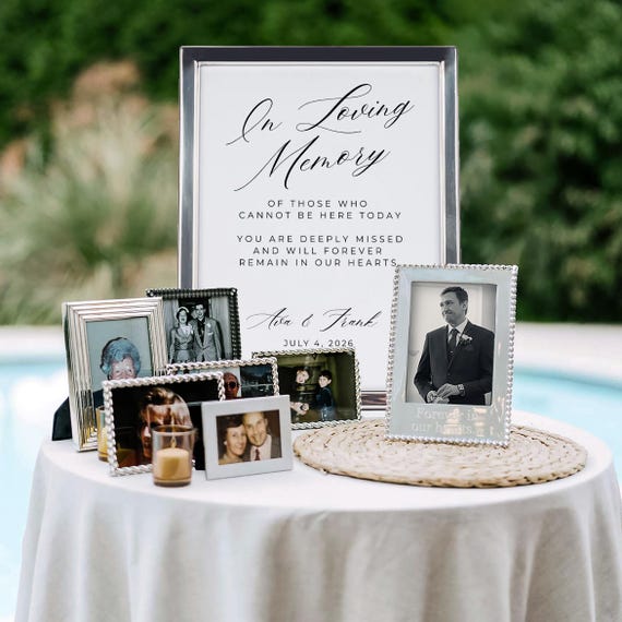 In Loving Memory Sign, Printable Wedding Memorial Table Sign, Remembrance Photos, Canva Digital Download, Honor Lost Relatives 8x10 5x7 A4