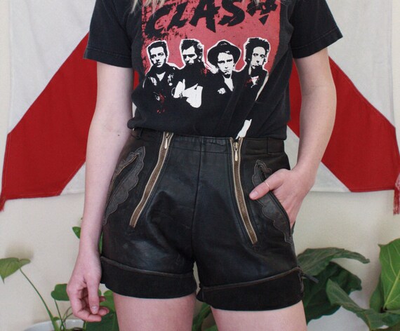 Leather Shorts With Zippers