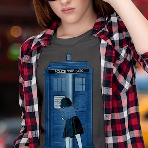 Womens Slim Fit: A Magical Box / Dr.Who / Narnia parody t-shirt