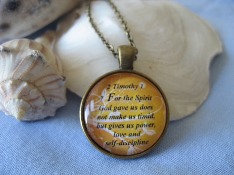 Scripture Necklace Bible Verse Necklace Gift Box Included Bible Verse 2 Timothy 1:7 For The Spirit God Gave Us Does Not Make Us Timid