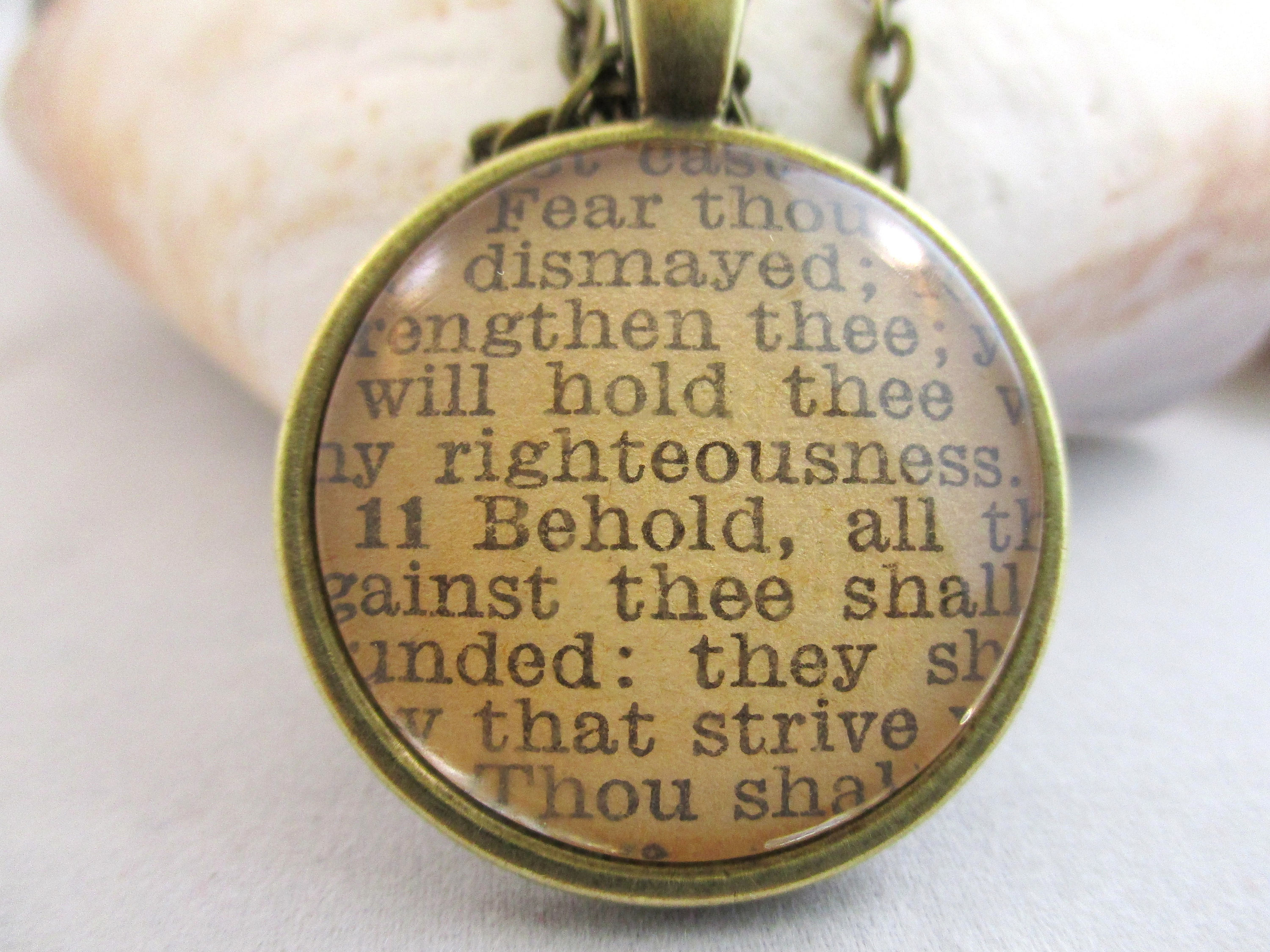 Bible Verse Necklace Scripture Necklace Isaiah 411011 Etsy