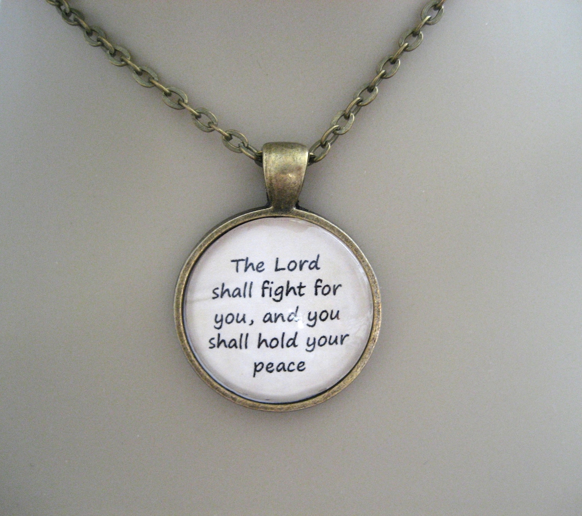 Bible Verse Necklace Scripture Necklace Exodus 1414 the Etsy