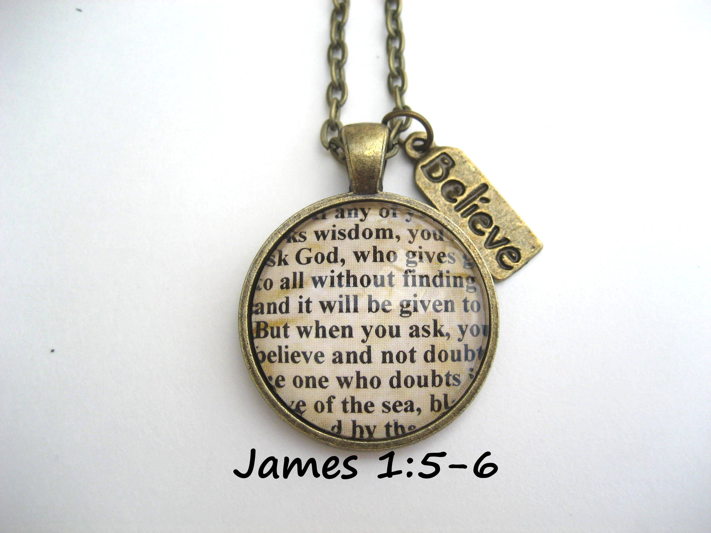 Bible Verse Necklace Scripture Necklace James 156 Ask Etsy