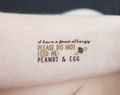 20 ALLERGY temporary tattoos