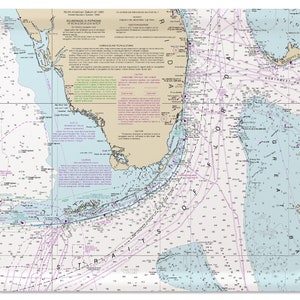 De Florida Keys, Tortugas naar Miami nautische dienblad 17 "x 13"