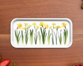 Bottle Branch Daffodil Tray – Small (11” x 5”)