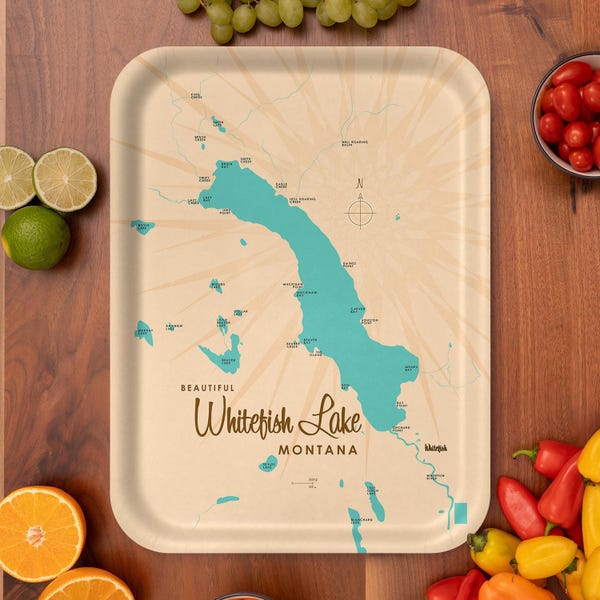 Whitefish Lake Montana Serving Tray – Lakebound (16.5” x 12.5”)