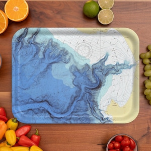Monterey Bay Bathymetric Map Serving Tray – (16.5” x 12.5”)