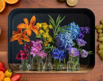 Bottle Branch Floral Still Life Serving Tray – (16.5” x 12.5”)