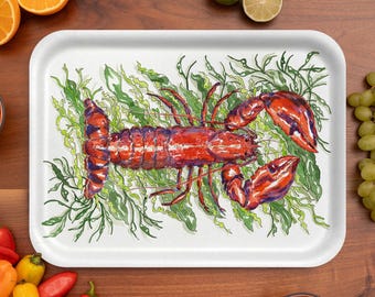Lobster Art Serving Tray by Marcella Kriebel (16.5" x 12.5")