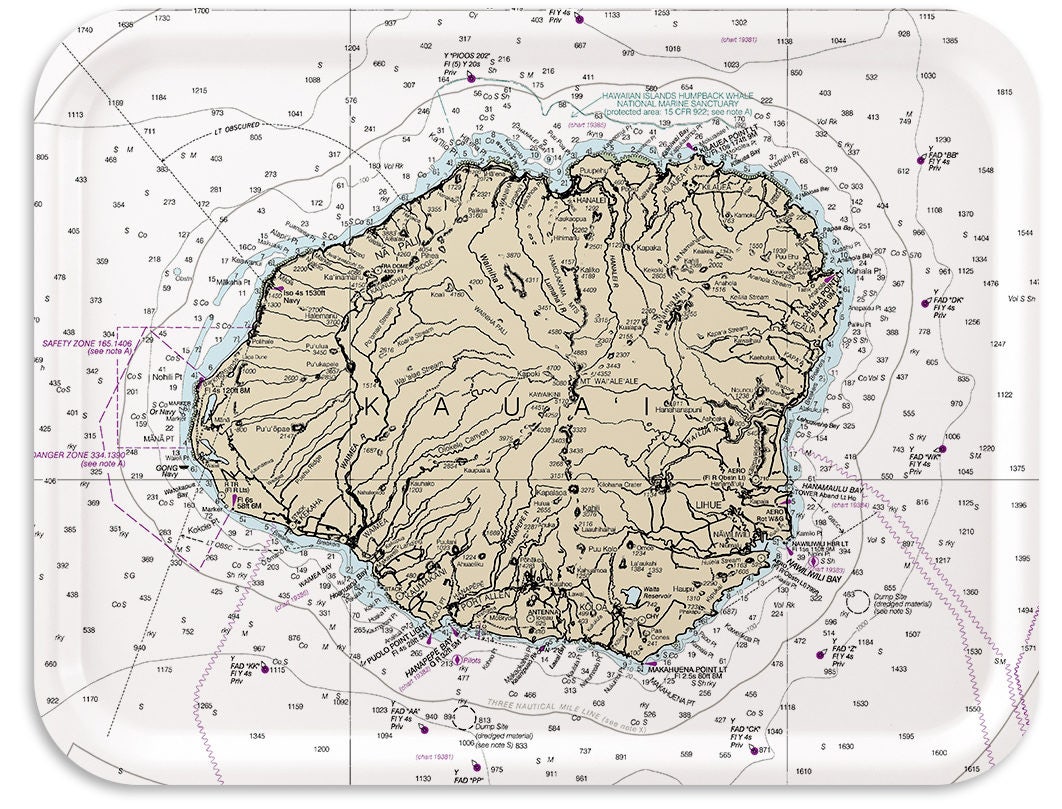 Kauai Hawaii Nautical Tray 17x13 Etsy