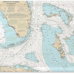 Maritieme dienblad voor Florida en Bahama's 17 x 13 inch