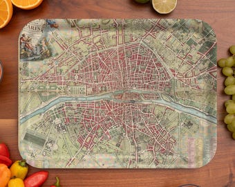 Paris & Suburbs Map Serving Tray – 1784 Vintage Edition (16.5" x 12.5")