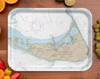 Nantucket Island Nautical Serving Tray (16.5” x 12.5”)