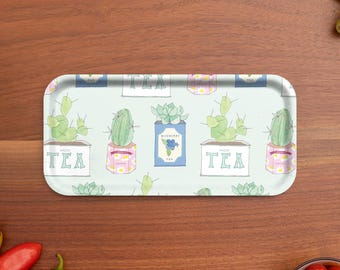Sara Fitz Tea Tin Succulents Tray – Small (11” x 5”)