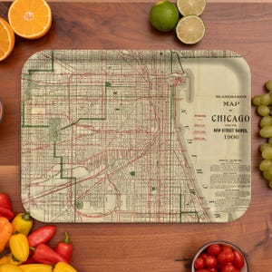 Chicago 1906 Railroad Map Serving Tray – (16.5” x 12.5”)