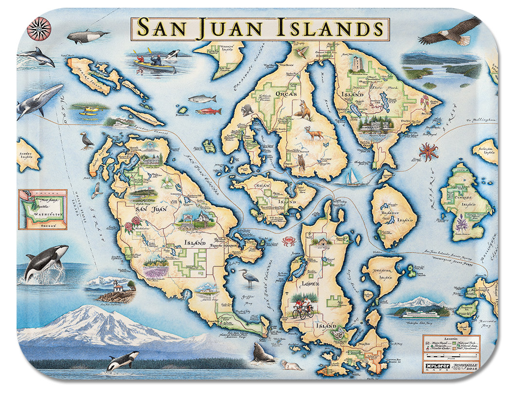 San Juan Islands Map Serving Tray San Juan Islands Art Gifts Etsy