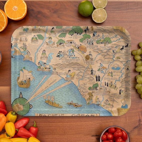 Los Angeles Orange County 1929 Serving Tray 16.5"x12.5"