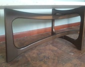 TOP ONLY Adrian Pearsall Faux Marble Top for Walnut Ribbon Dog Bone Coffee Table