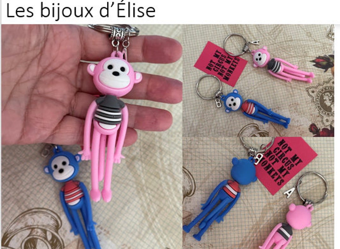 Porte-clés Singe Mignon De Bande Dessinée Porte-clés Avec LED Son Jouet