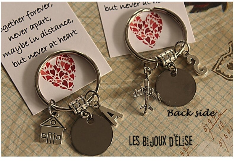 Set of 2 Personalized I'll Be Back I'll Be Waiting Personalized Couple Keychain Long Distance Relationship best selling items KC25 image 2