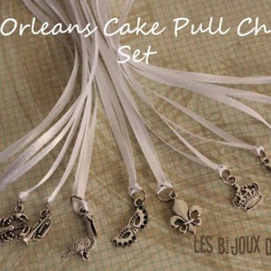 12 pcs New Orleans Wedding Cake Pull Charms Set - Ribbons (CP01-CP02)