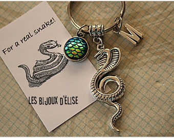 Spersonalizowany brelok przyjaźni z wężem i łuską ryby (KC362)