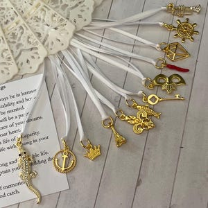 10 or 12 pcs New Orleans Gold Wedding Cake Pull Charms NOLA Cake pull Set (CP08-CP11-CP12) or Traditional Cake Pull Charms Set (CP09)