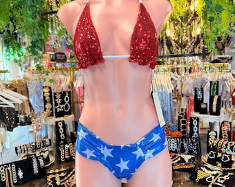 EGDE　STAR AND STRIPES ローライズビキニ星条旗　サイズL EGDE STAR AND STRIPES ローライズビキニ星条旗 サイズL EGDE