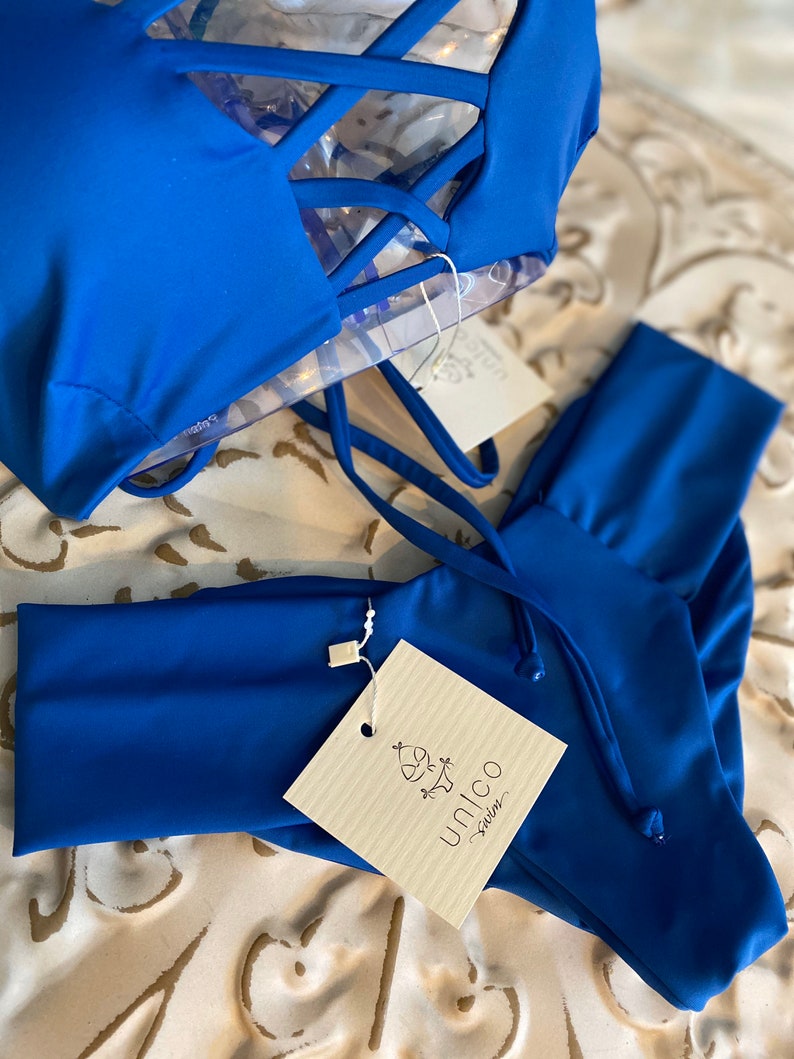 Blue Sharon Bikini Set Etsy