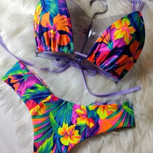 Neon hotsell floral bikini