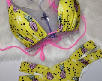 Hollister top pineapple bikini