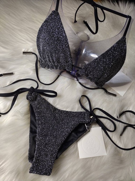 Black shiny bikini cheap