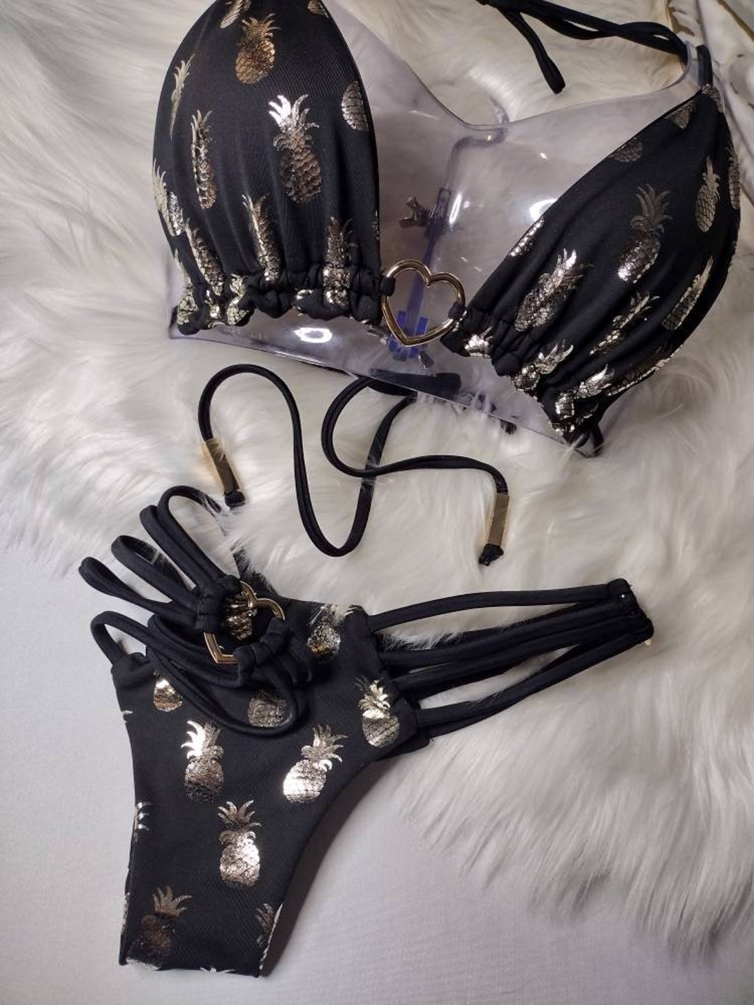 Boho Beach Bikini Black with Gold main image 1