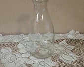 On Sale Clear Glass 1 Quart Milk Bottle Registered Sealed 52 Vintage Home Decor or Farmhouse Vase