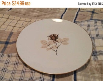 On Sale Made in Germany Rosenthal Shadow Rose Large Coupe SaladSoup Bowl with Gold Rim Fine Dining Dish