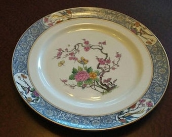 Ming Pattern with Black Stamp On Sale Lenox Fine China 10 inch Dinner,Chop Plate Birds,Floral,Scroll On Cream Elegant Dining