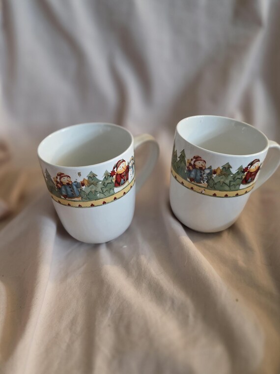 Set of 2, Snowman Frolic, 4 Inch Coffee Cups or Mugs, Debi Hron, Snowman,  Birds, Yellow Band, Oven, Dishwasher and Microwave Safe, Retired - Etsy  Israel