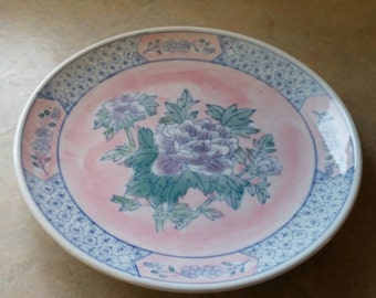Vintage-plate-imperial China-japan-komatsu-flowers-pink-purple