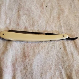 Rustic, Celluloid Straight Razor by Wester Brothers, Manganese Steel, Made in Germany, Anchor Brand