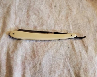 Rustic, Celluloid Straight Razor by Wester Brothers, Manganese Steel, Made in Germany, Anchor Brand