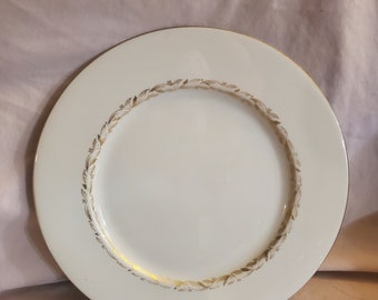Castleton China Carlton Piatto da portata da 10,60 pollici, Fascia interna in foglia d'oro, Piatto da portata di metà secolo, Prodotto negli Stati Uniti, Piatto da portata per cucina raffinata