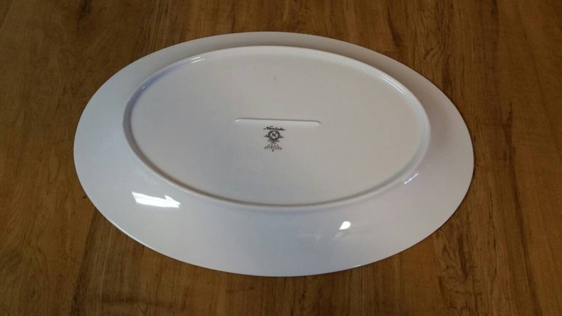 On Sale Noritake Virtue Platinum Trim Discontinued Pattern WhiteBlue Roses 14 inch Oval Serving Platter