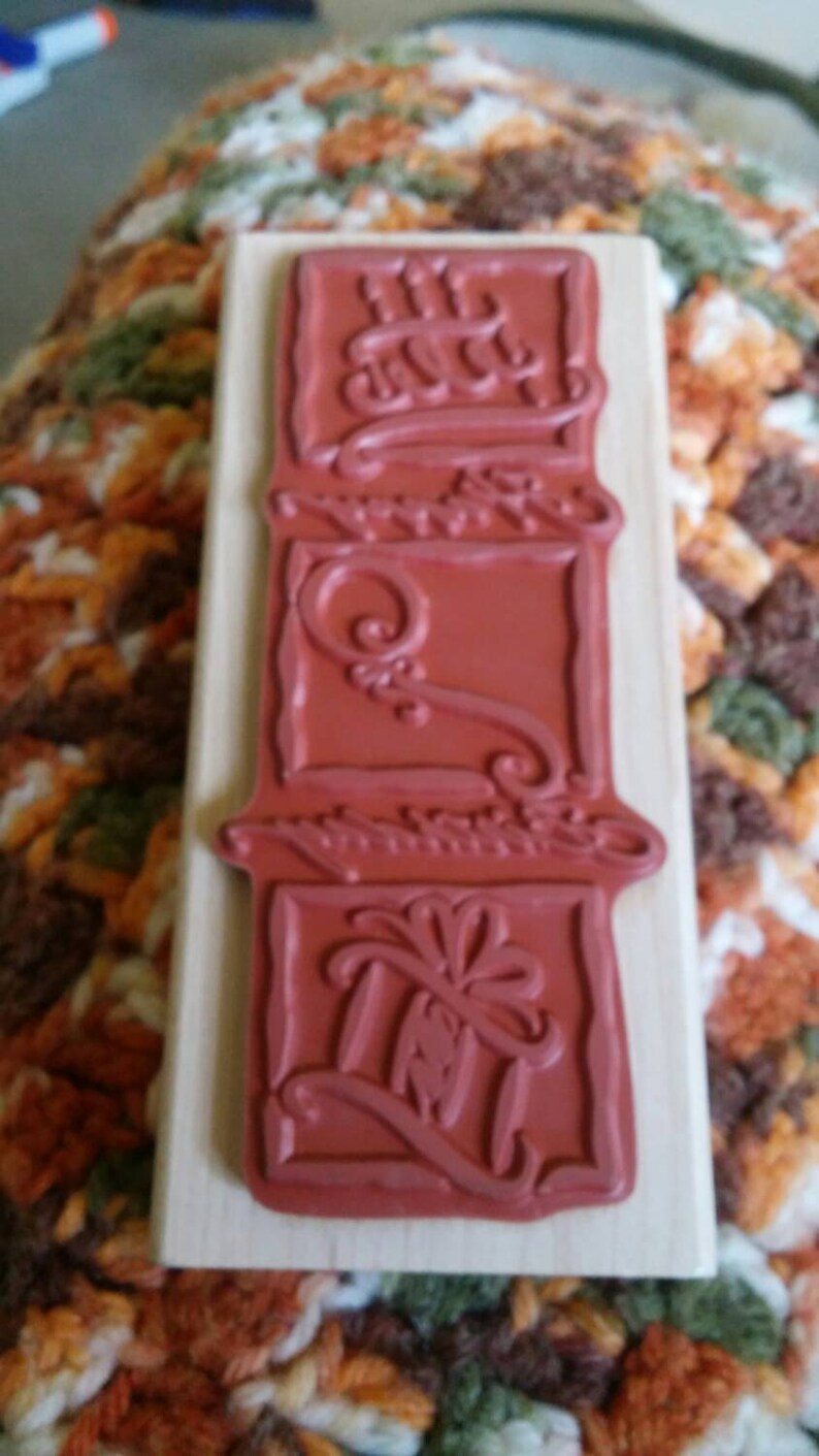 On Sale N Denami Design Rectangular Happy Birthday Stamp for Card Making or Scrapbooking