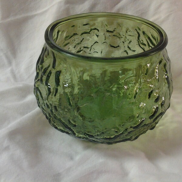 On Sale E O Brody Green Glass Fish Scale Decorative Bowl