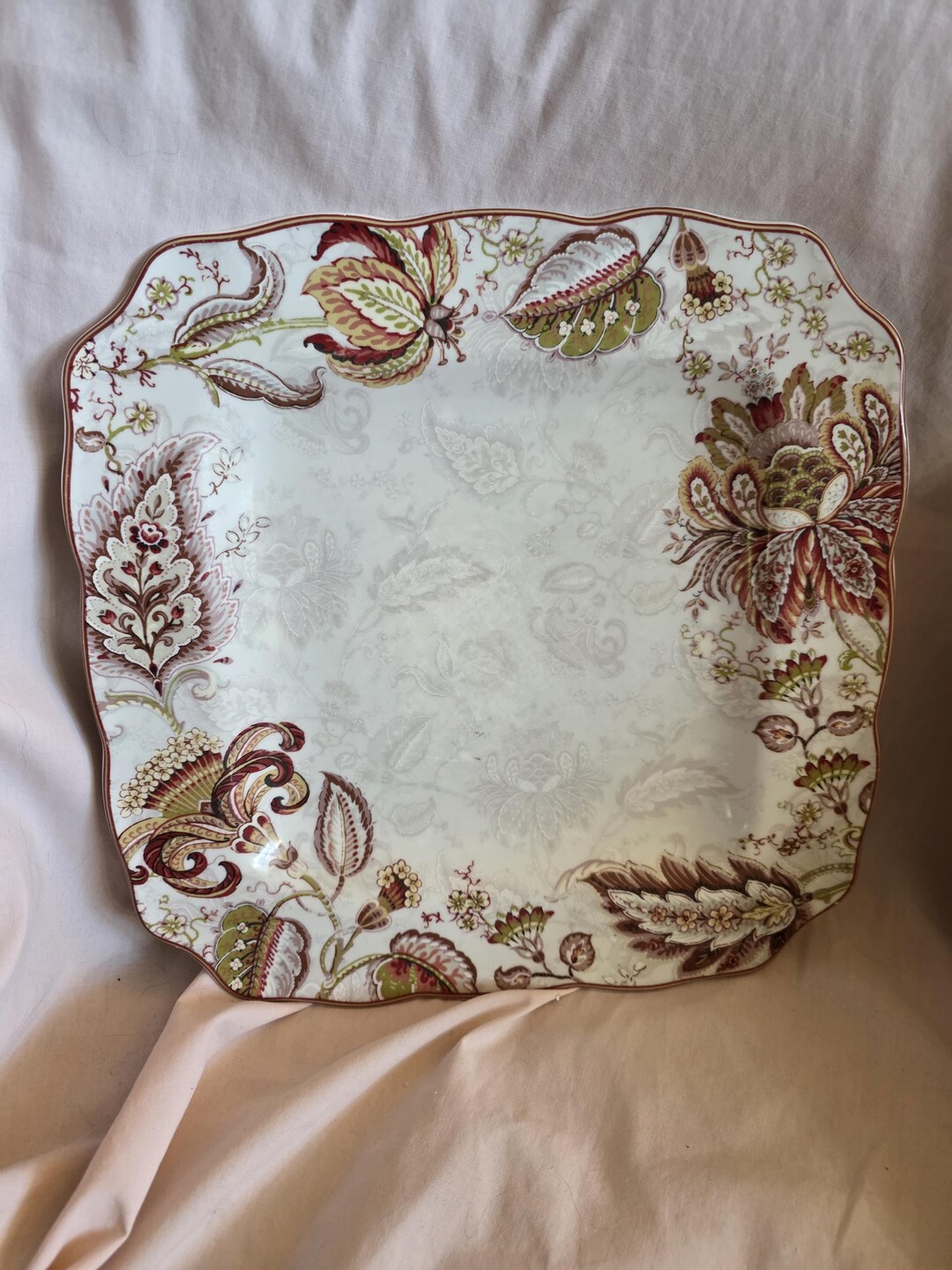 Noble Excellence Taylor Pattern,10.75 Inch Square Dinner Plate, Floral ...
