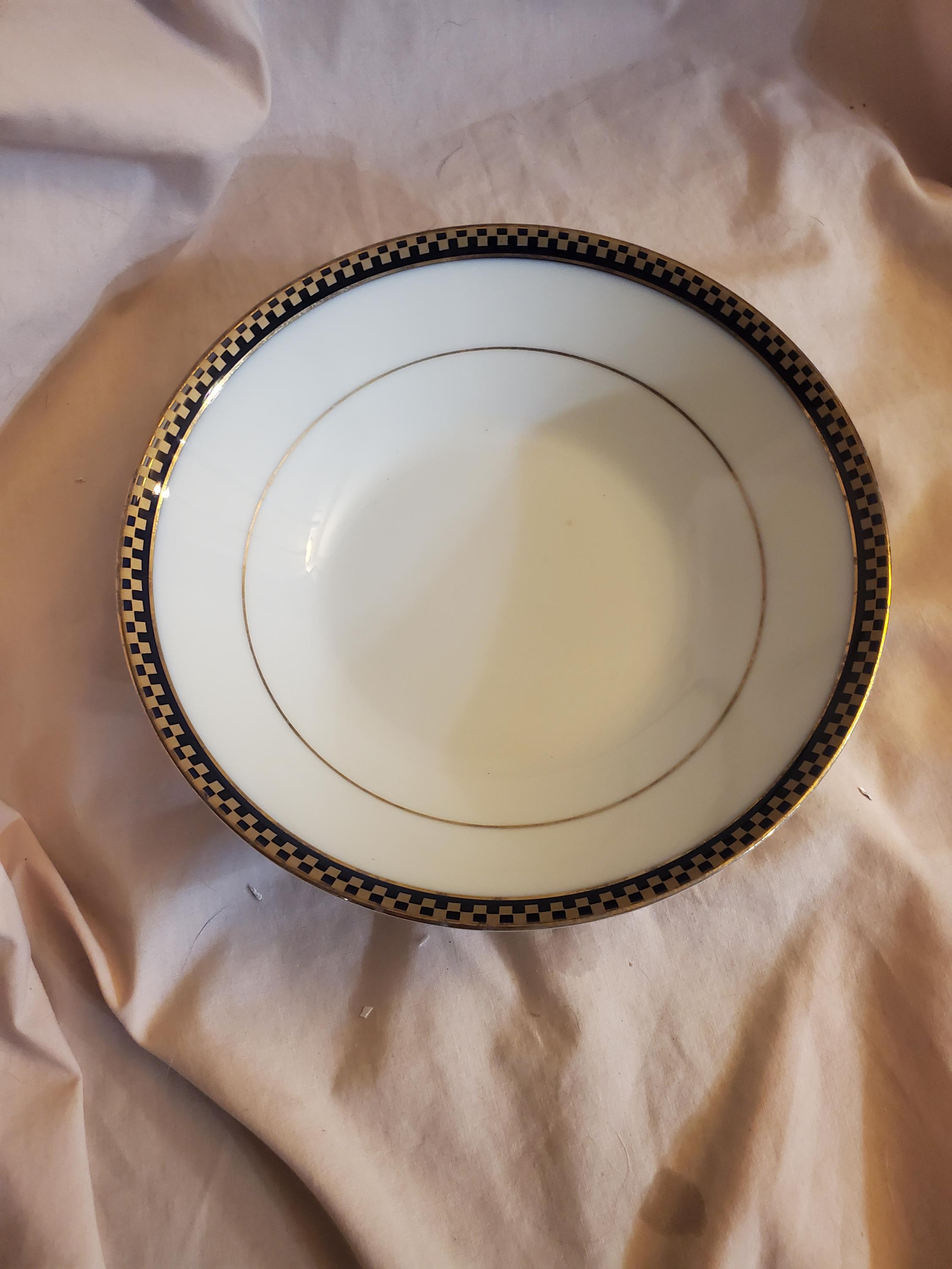 P562 by Noritake 7.5 Inch Soup or Cereal Bowl, Rc Stamp, Gold/dark