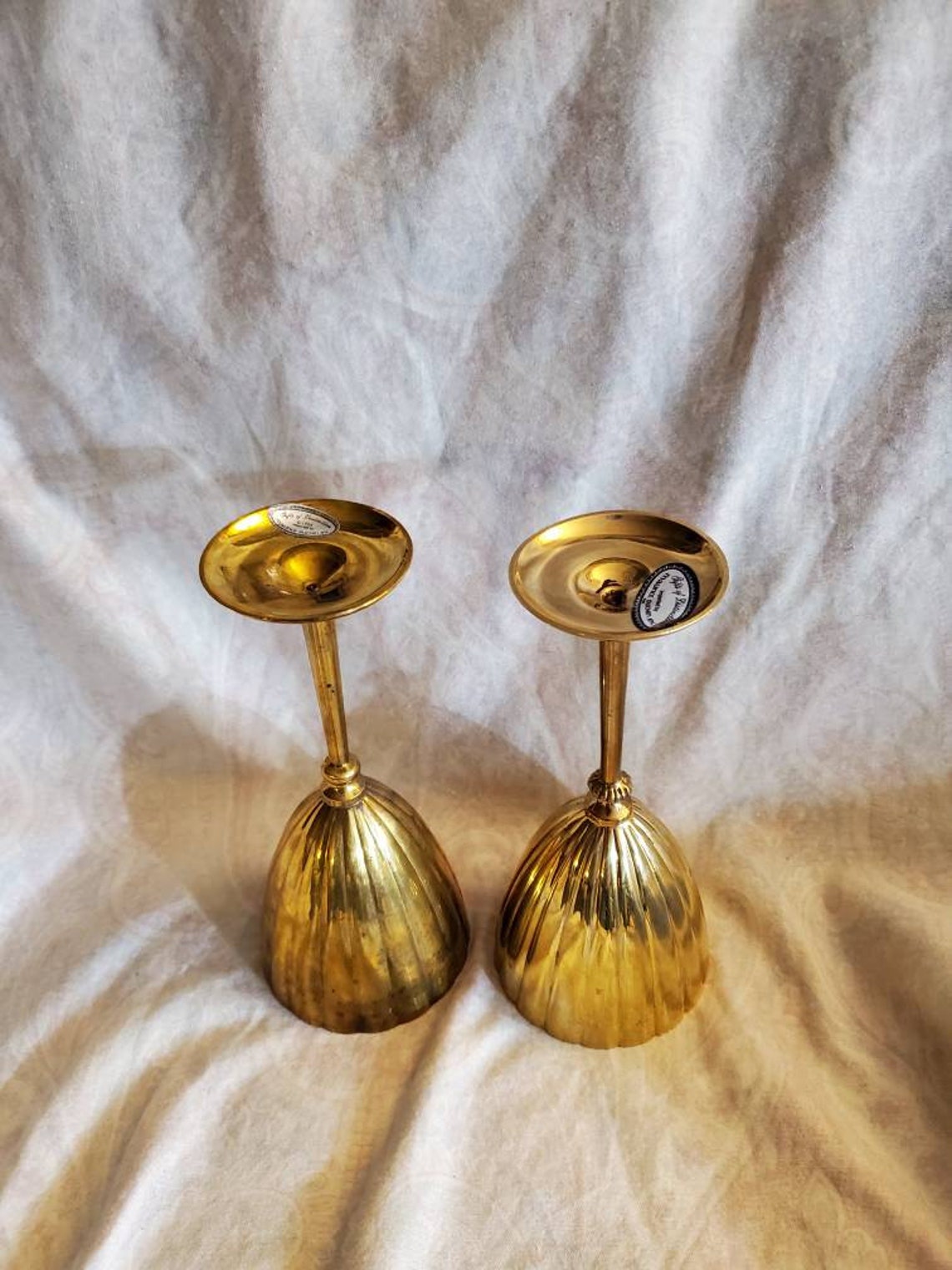 On Sale Maurice Duchin Set of 2 Collectible Brass Wine